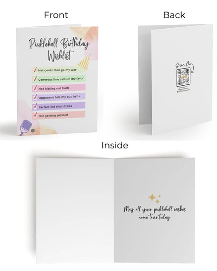 Pickleball Birthday Wishlist Greeting Card
