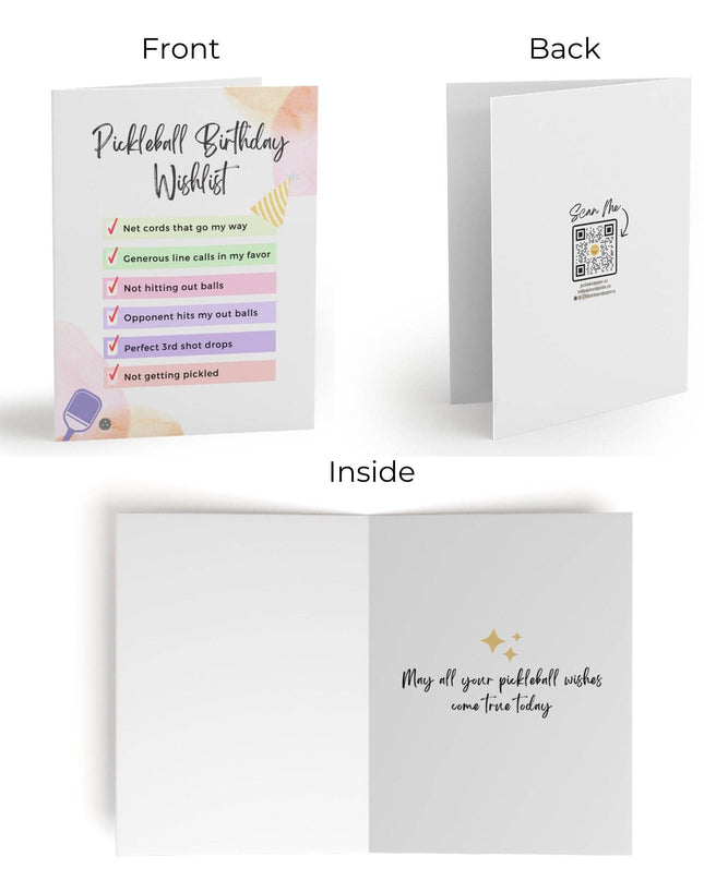 Pickleball Birthday Wishlist Greeting Card