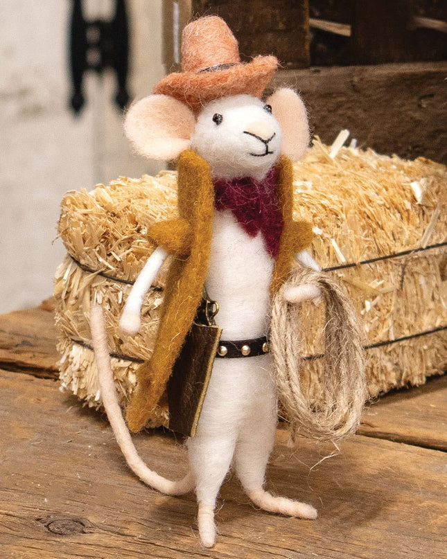 Cowboy Mouse Felt Ornament
