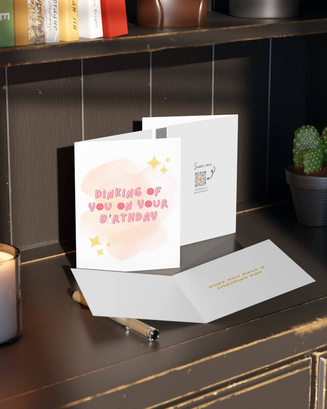 Dinking of You on Your Birthday Pickleball Greeting Card