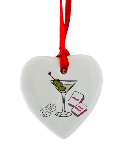 Gift Tag: Mahjong Heart Tag Ornament