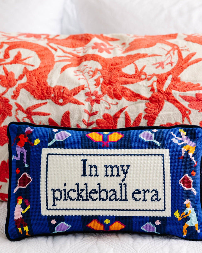 Pickleball Era Needlepoint Pillow