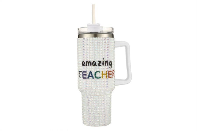 Rhinestone AMAZING TEACHER Tumbler Cup 40 oz