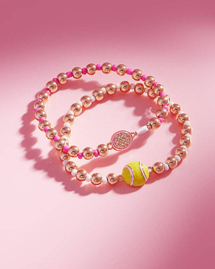 TENNIS BALL ENAMEL 2 SET STRETCH BRACELET