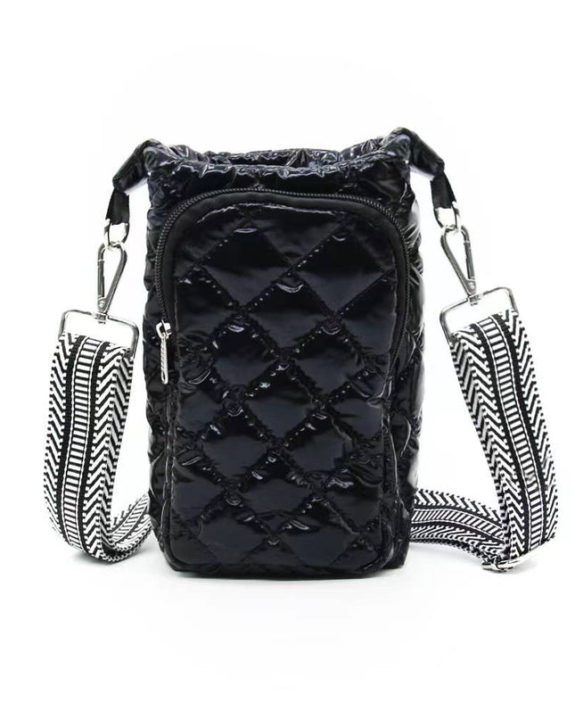 Black Water Bottle Bag Crossbody Hydro Puffer Tote