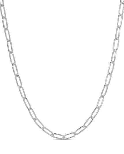 Silver PaperClip Chain (18-20 in) Necklace