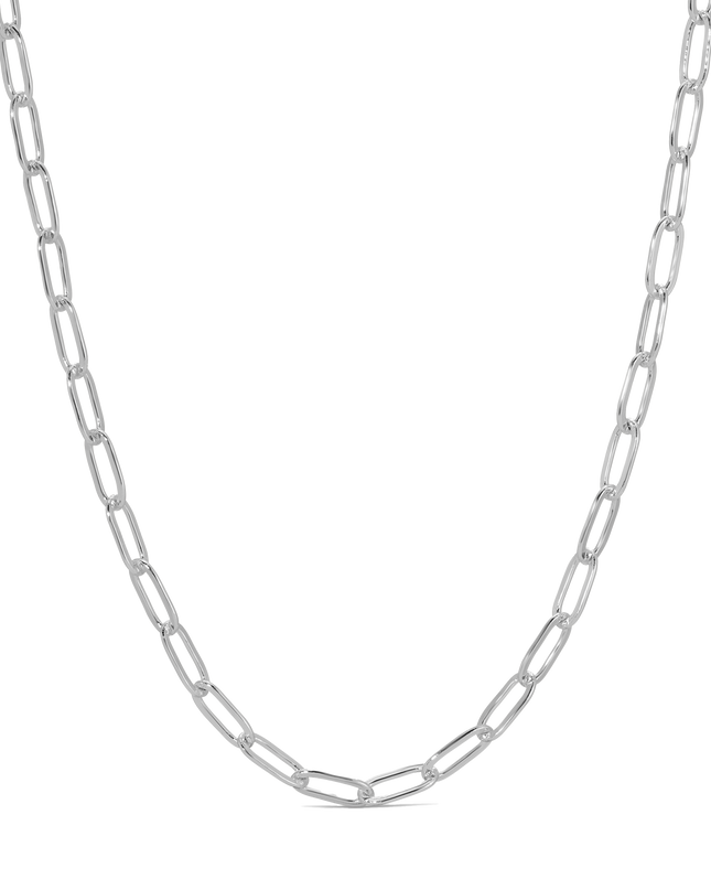 Silver PaperClip Chain (18-20 in) Necklace