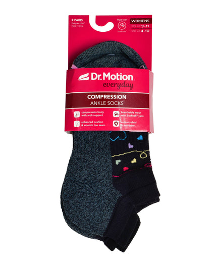 Scribble Hearts | Ankle Compression Socks For Women
