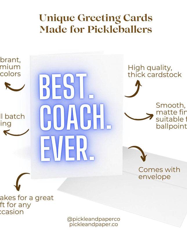 Best Coach Ever Pickleball Greeting Card