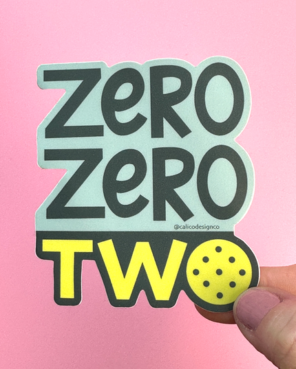 Pickleball Zero Zero Two 002 Vinyl Sticker