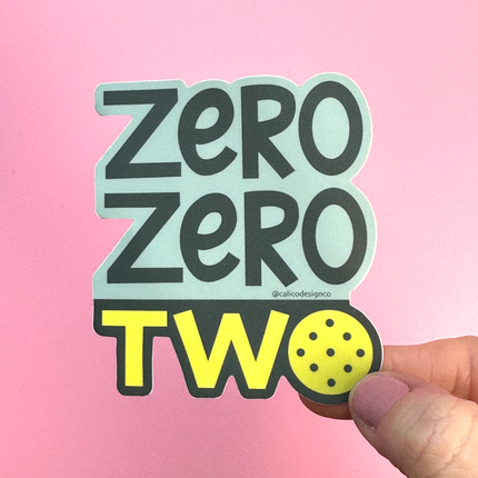 Pickleball Zero Zero Two 002 Vinyl Sticker