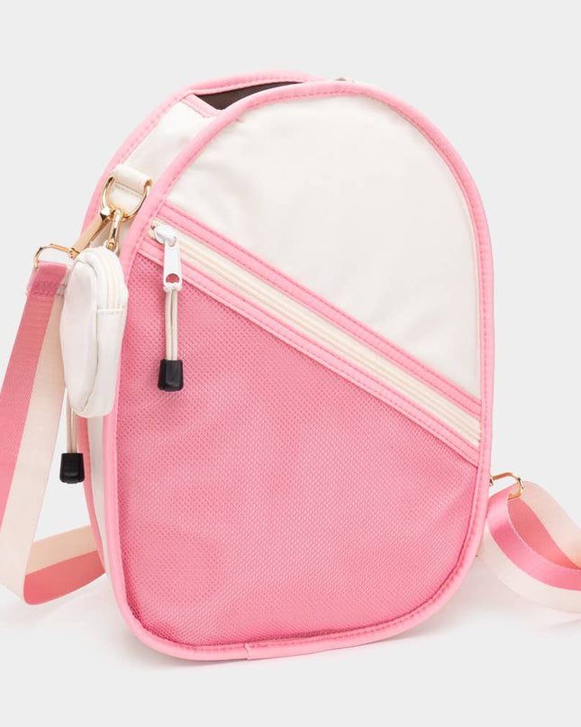 Pickleball Sling Crossbody Bag, Ivory Black