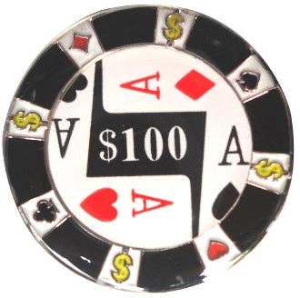 $100 Poker Chip Ball Marker