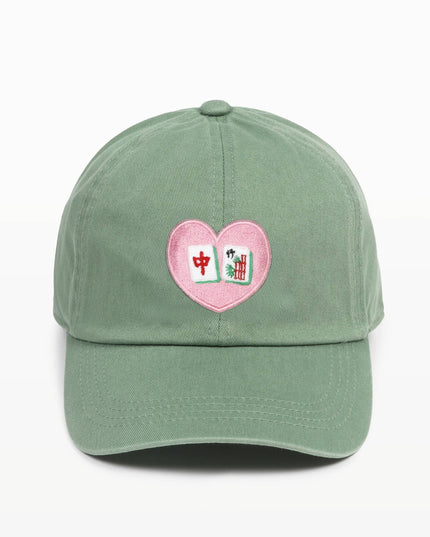 MAHJONG Heart Tiles Embroidered Baseball Cap