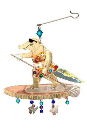 Paddleboard Gator Ornament