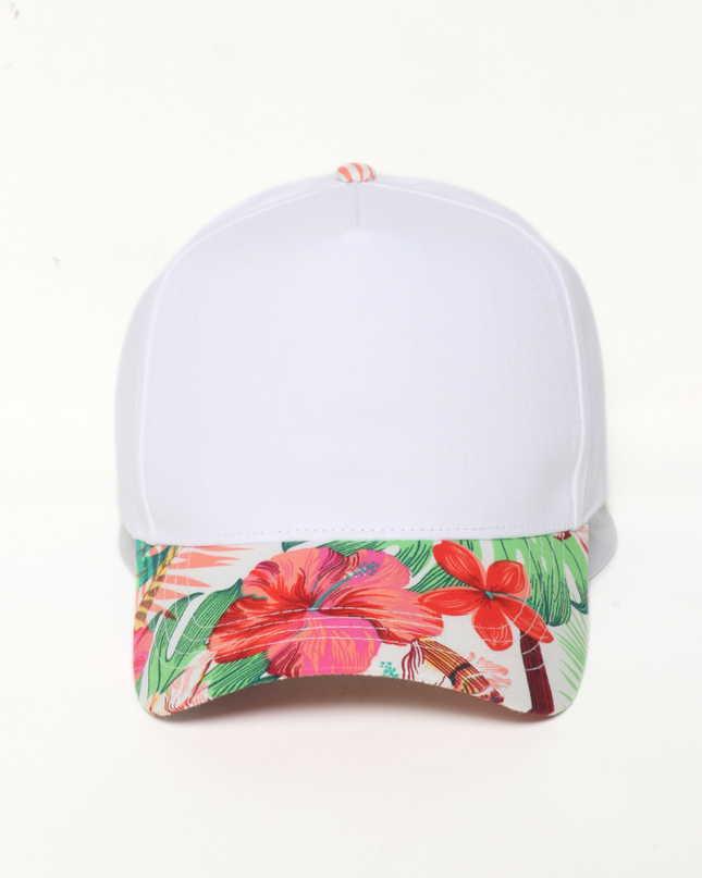 Golf Tropical Print Visor Color block Cap