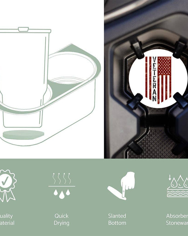 Car Coaster-Military Veteran