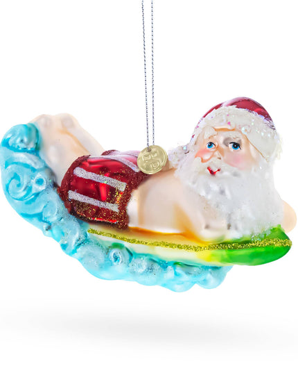 Surfing Santa Ornament