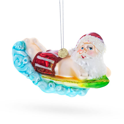 Surfing Santa Ornament