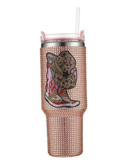 Rhinestone WESTERN Decorative Metal Tumbler Cup