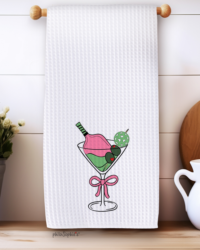 Dinks & Drinks Waffle Towel - Pickleball