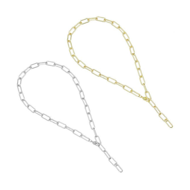 Pave Pickleball on Paper Clip Link Chain Adjustable Necklace