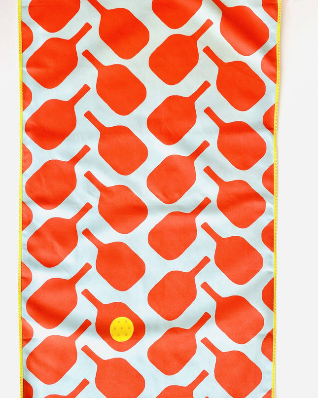Pickleball Sport Towel, Orange and Blue