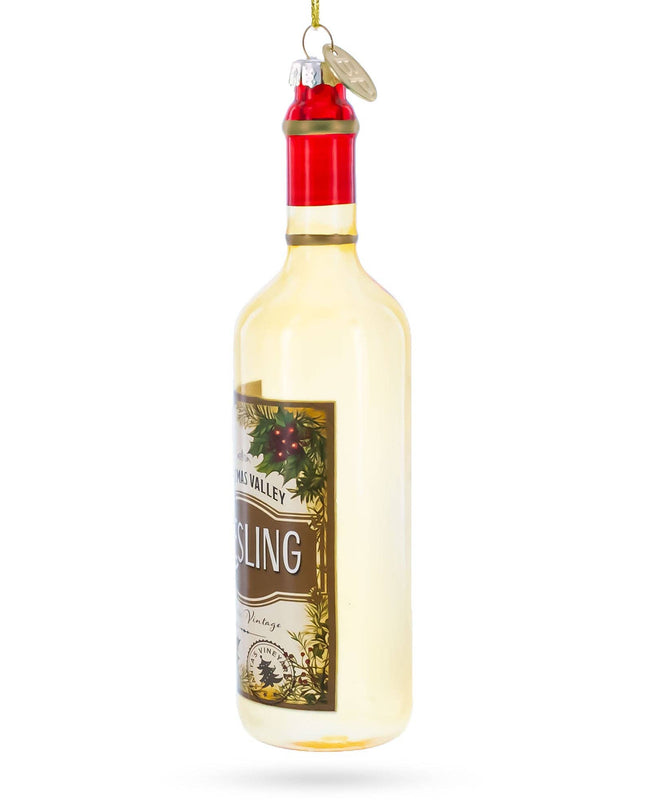 Riesling Wine Bottle Glass Ornament