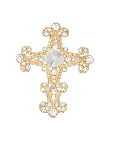 Brooch Victorian Cross Gold Pin for Women
