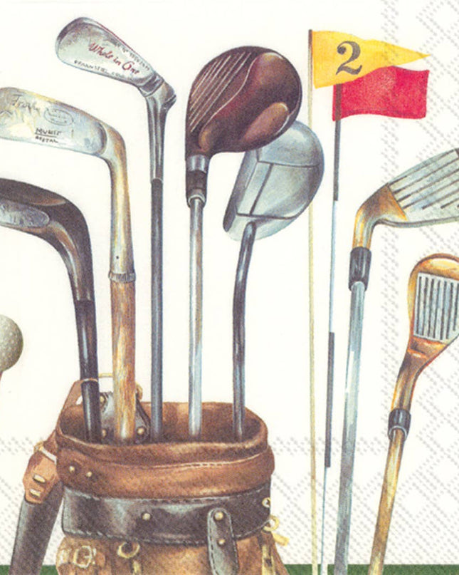 Paper Cocktail Napkins Pack of 20 Golf white