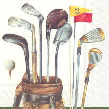 Paper Cocktail Napkins Pack of 20 Golf white