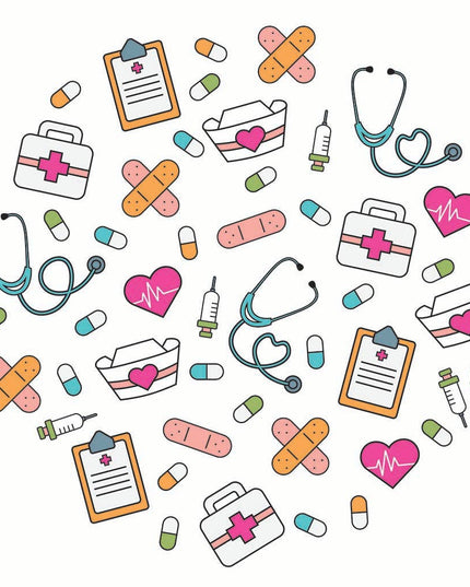 Car Coaster-Colorful Nursing Icons