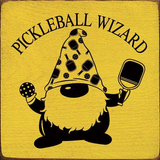 Pickleball Wizard Wood Sign