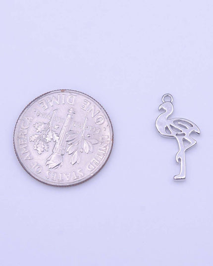 Minimalist Flamingo Bird Charm in Gold & Silver | C-505 C-516