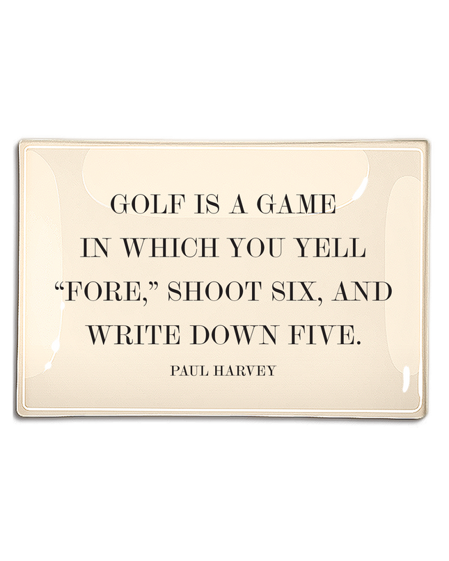 Golf Is A Game Decoupage Glass Tray