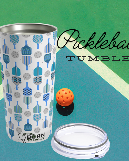 Pickleball 20oz Tumbler- Blue Paddles