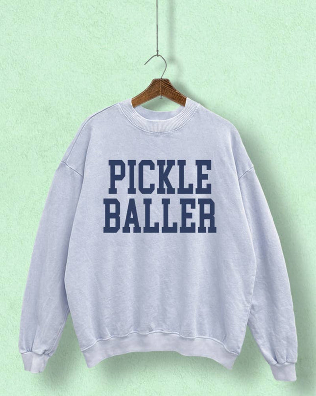 PICKLE BALLER GRAPHIC MINERAL WASH SWEATSHIRT