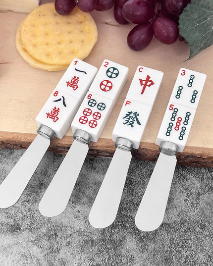 4-Piece Mahjong Resin Cheese Spreader