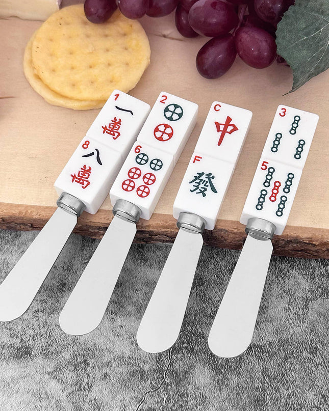 4-Piece Mahjong Resin Cheese Spreader