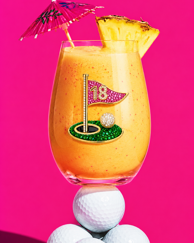18th Hole Stemless Wine Glass