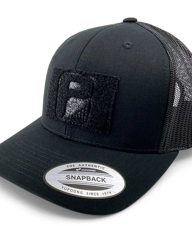 Retro Trucker Pull Patch Hat By Snapback - Black