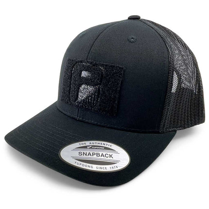 Retro Trucker Pull Patch Hat By Snapback - Black