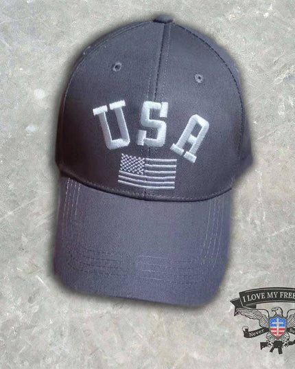 USA Flag Hat (Grey)