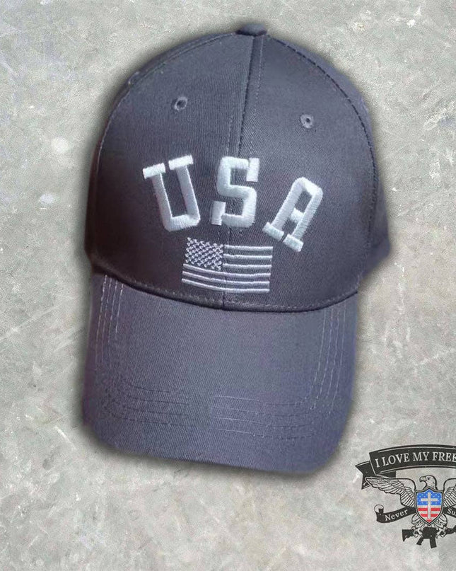 USA Flag Hat (Grey)