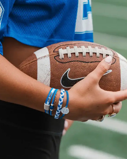 Game Day Blue/White Hair Tie Bracelets