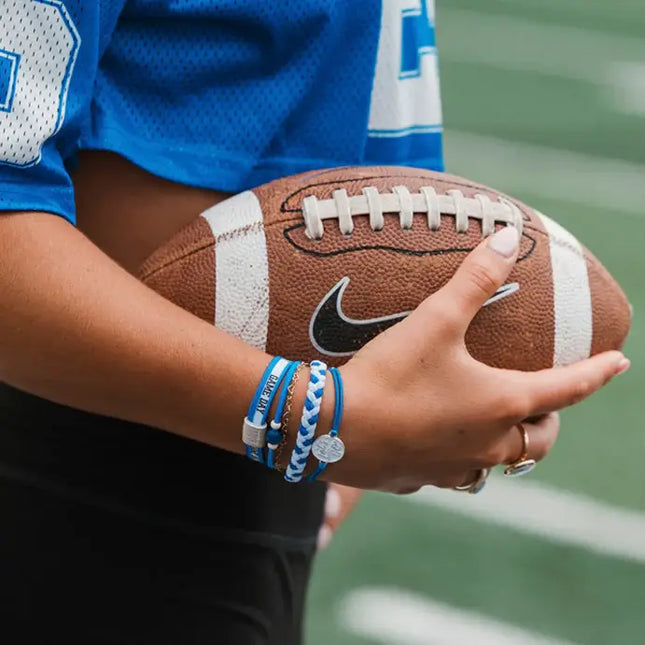 Game Day Blue/White Hair Tie Bracelets