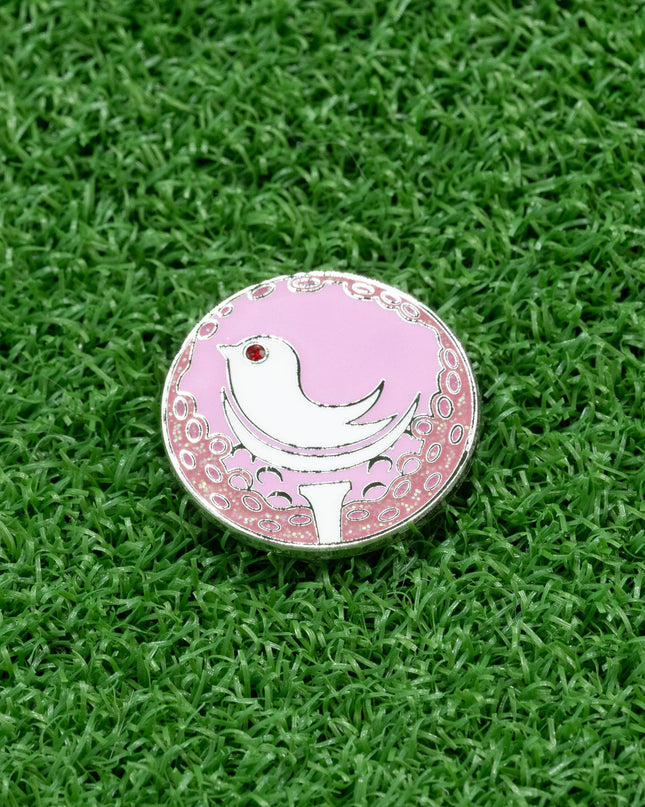 Pink Birdie Golf Ball Marker