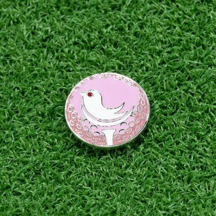 Pink Birdie Golf Ball Marker