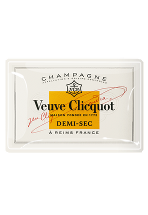 Vintage Veuve Clicquot Demi-Sec Decoupage Glass Tray