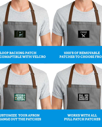 Pull Patch Craftsman Style Full Length BBQ & Baking Apron - Ash Grey